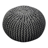 Moro Handcrafted Modern Cotton Pouf, Gray Noble House