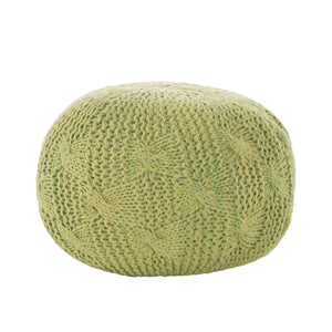 Deon Indoor Handcrafted Modern Fabric Weave Pouf, Lime Noble House