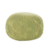 Deon Indoor Handcrafted Modern Fabric Weave Pouf, Lime