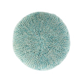 Astra Outdoor Handcrafted Modern Fabric Weave Pouf, Aqua Noble House