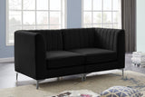 Alina Velvet / Engineered Wood / Metal / Foam Contemporary Black Velvet Modular Sofa - 67" W x 33.5" D x 31" H