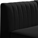 Alina Velvet / Engineered Wood / Metal / Foam Contemporary Black Velvet Modular Sectional - 93" W x 67" D x 31" H