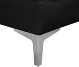 Alina Velvet / Engineered Wood / Metal / Foam Contemporary Black Velvet Modular Sectional - 119" W x 59.5" D x 31" H
