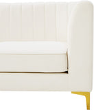 Alina Velvet / Engineered Wood / Metal / Foam Contemporary Cream Velvet Modular Sofa - 67" W x 33.5" D x 31" H