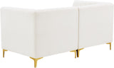 Alina Velvet / Engineered Wood / Metal / Foam Contemporary Cream Velvet Modular Sofa - 67" W x 33.5" D x 31" H