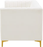 Alina Velvet / Engineered Wood / Metal / Foam Contemporary Cream Velvet Modular Sofa - 67" W x 33.5" D x 31" H