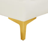 Alina Velvet / Engineered Wood / Metal / Foam Contemporary Cream Velvet Modular Sectional - 93" W x 67" D x 31" H