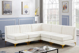 Alina Velvet / Engineered Wood / Metal / Foam Contemporary Cream Velvet Modular Sectional - 85.5" W x 85.5" D x 31" H