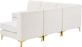 Alina Velvet / Engineered Wood / Metal / Foam Contemporary Cream Velvet Modular Sectional - 85.5" W x 85.5" D x 31" H