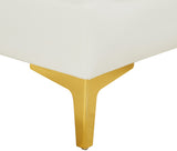 Alina Velvet / Engineered Wood / Metal / Foam Contemporary Cream Velvet Modular Sectional - 93" W x 93" D x 31" H