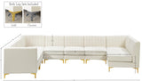 Alina Velvet / Engineered Wood / Metal / Foam Contemporary Cream Velvet Modular Sectional - 119" W x 119" D x 31" H