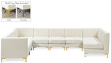 Alina Velvet / Engineered Wood / Metal / Foam Contemporary Cream Velvet Modular Sectional - 119" W x 119" D x 31" H