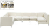 Alina Velvet / Engineered Wood / Metal / Foam Contemporary Cream Velvet Modular Sectional - 119" W x 119" D x 31" H