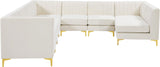 Alina Velvet / Engineered Wood / Metal / Foam Contemporary Cream Velvet Modular Sectional - 119" W x 119" D x 31" H