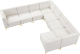 Alina Velvet / Engineered Wood / Metal / Foam Contemporary Cream Velvet Modular Sectional - 119" W x 119" D x 31" H