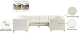 Alina Velvet / Engineered Wood / Metal / Foam Contemporary Cream Velvet Modular Sectional - 119" W x 93" D x 31" H