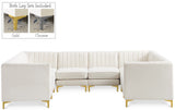 Alina Velvet / Engineered Wood / Metal / Foam Contemporary Cream Velvet Modular Sectional - 119" W x 93" D x 31" H