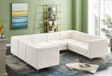 Alina Velvet / Engineered Wood / Metal / Foam Contemporary Cream Velvet Modular Sectional - 119" W x 93" D x 31" H