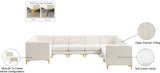 Alina Velvet / Engineered Wood / Metal / Foam Contemporary Cream Velvet Modular Sectional - 145" W x 93" D x 31" H