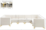 Alina Velvet / Engineered Wood / Metal / Foam Contemporary Cream Velvet Modular Sectional - 145" W x 93" D x 31" H