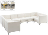 Alina Velvet / Engineered Wood / Metal / Foam Contemporary Cream Velvet Modular Sectional - 145" W x 93" D x 31" H