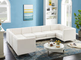 Alina Velvet / Engineered Wood / Metal / Foam Contemporary Cream Velvet Modular Sectional - 145" W x 93" D x 31" H