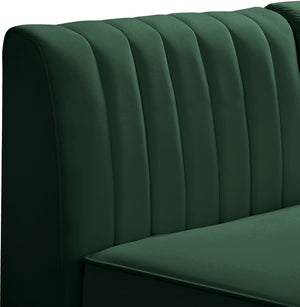 Alina Velvet / Engineered Wood / Metal / Foam Contemporary Green Velvet Armless Chair - 26" W x 33.5" D x 31" H