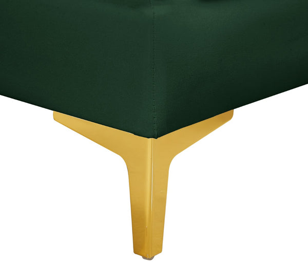 Alina Velvet / Engineered Wood / Metal / Foam Contemporary Green Velvet Armless Chair - 26" W x 33.5" D x 31" H