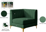 Alina Velvet / Engineered Wood / Metal / Foam Contemporary Green Velvet Corner Chair - 33.5" W x 33.5" D x 31" H