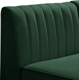 Alina Velvet / Engineered Wood / Metal / Foam Contemporary Green Velvet Modular Sectional - 119" W x 33.5" D x 31" H