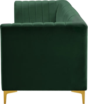 Alina Velvet / Engineered Wood / Metal / Foam Contemporary Green Velvet Modular Sectional - 119" W x 33.5" D x 31" H