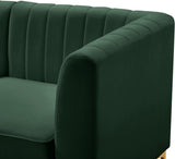 Alina Velvet / Engineered Wood / Metal / Foam Contemporary Green Velvet Modular Sectional - 119" W x 33.5" D x 31" H