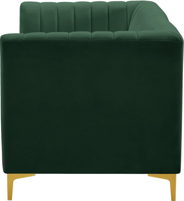 Alina Velvet / Engineered Wood / Metal / Foam Contemporary Green Velvet Modular Sectional - 67" W x 33.5" D x 31" H