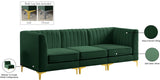 Alina Velvet / Engineered Wood / Metal / Foam Contemporary Green Velvet Modular Sectional - 93" W x 33.5" D x 31" H