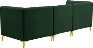 Alina Velvet / Engineered Wood / Metal / Foam Contemporary Green Velvet Modular Sectional - 93" W x 33.5" D x 31" H