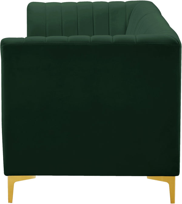 Alina Velvet / Engineered Wood / Metal / Foam Contemporary Green Velvet Modular Sectional - 93" W x 33.5" D x 31" H