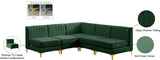 Alina Velvet / Engineered Wood / Metal / Foam Contemporary Green Velvet Modular Sectional - 85.5" W x 85.5" D x 31" H
