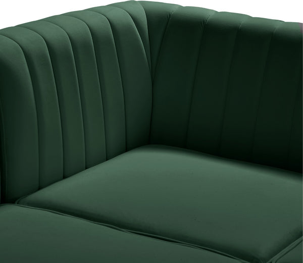 Alina Velvet / Engineered Wood / Metal / Foam Contemporary Green Velvet Modular Sectional - 85.5" W x 85.5" D x 31" H