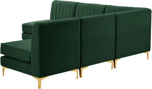 Alina Velvet / Engineered Wood / Metal / Foam Contemporary Green Velvet Modular Sectional - 85.5" W x 85.5" D x 31" H
