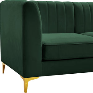 Alina Velvet / Engineered Wood / Metal / Foam Contemporary Green Velvet Modular Sectional - 119" W x 59.5" D x 31" H