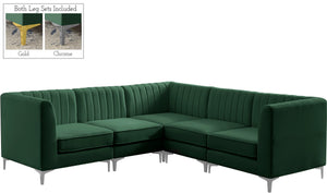 Alina Velvet / Engineered Wood / Metal / Foam Contemporary Green Velvet Modular Sectional - 93" W x 93" D x 31" H