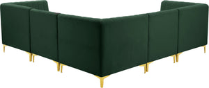 Alina Velvet / Engineered Wood / Metal / Foam Contemporary Green Velvet Modular Sectional - 93" W x 93" D x 31" H