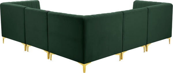 Alina Velvet / Engineered Wood / Metal / Foam Contemporary Green Velvet Modular Sectional - 93" W x 93" D x 31" H