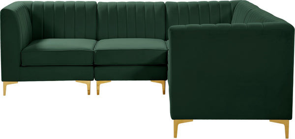 Alina Velvet / Engineered Wood / Metal / Foam Contemporary Green Velvet Modular Sectional - 93" W x 93" D x 31" H