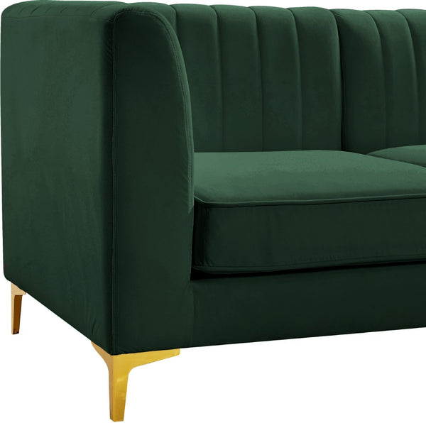 Alina Velvet / Engineered Wood / Metal / Foam Contemporary Green Velvet Modular Sectional - 119" W x 93" D x 31" H