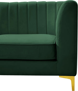 Alina Velvet / Engineered Wood / Metal / Foam Contemporary Green Velvet Modular Sectional - 145" W x 59.5" D x 31" H