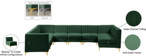 Alina Velvet / Engineered Wood / Metal / Foam Contemporary Green Velvet Modular Sectional - 119" W x 119" D x 31" H