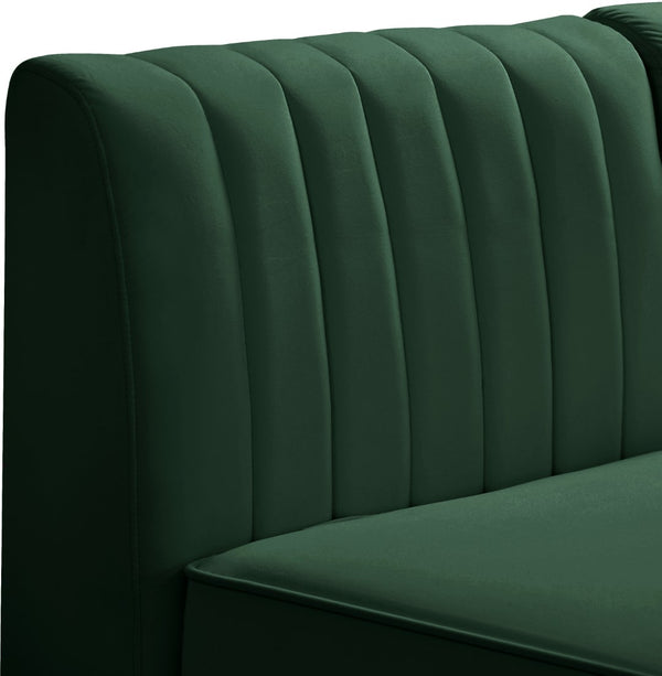 Alina Velvet / Engineered Wood / Metal / Foam Contemporary Green Velvet Modular Sectional - 119" W x 119" D x 31" H