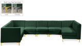 Alina Velvet / Engineered Wood / Metal / Foam Contemporary Green Velvet Modular Sectional - 119" W x 119" D x 31" H
