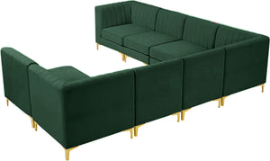Alina Velvet / Engineered Wood / Metal / Foam Contemporary Green Velvet Modular Sectional - 119" W x 119" D x 31" H